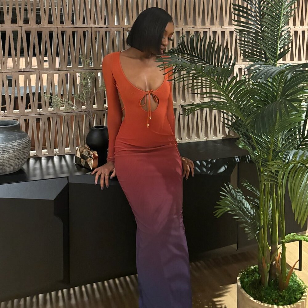 Sodah Eternal Maxi Dress-Orange, UK Size 6